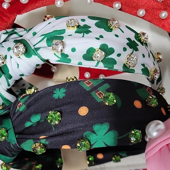 1 New St. PATRICK'S DAY headband studed rhinestones - Picture 2 of 2